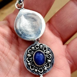 New Blue Chalcedony Silver Poison Locket Pendant.